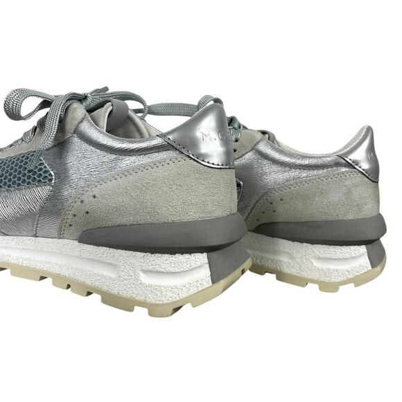 M. Gemi The Storia Sneaker Gray & Silver Size 6 Mixed Media Sporty Casual - Picture 7 of 13